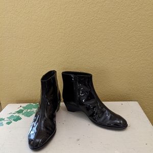Black Patent Women's Rain Booties